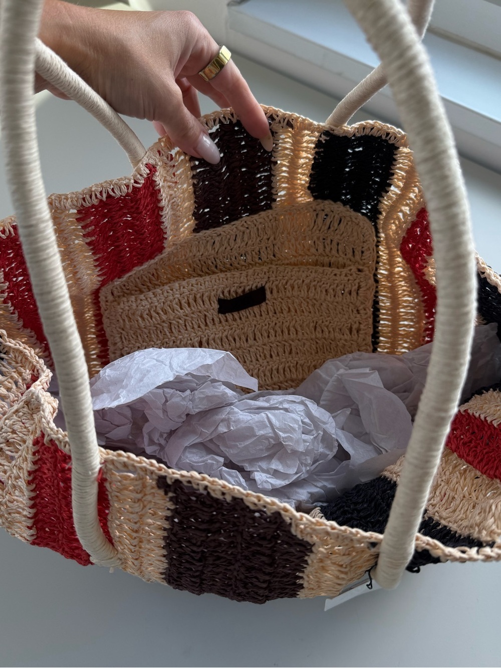 NWT Zara Woven Print Bag Multicolor - Picture 11 of 11